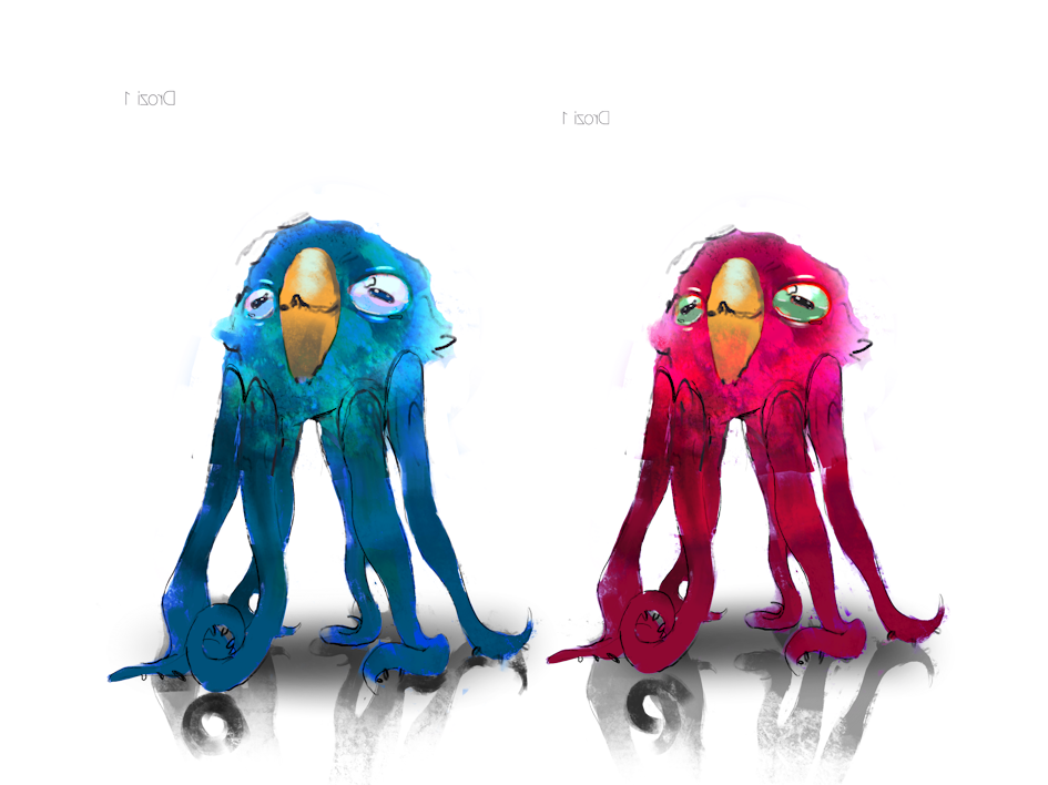 Two Drozis, tentacled tree-dwelling aliens